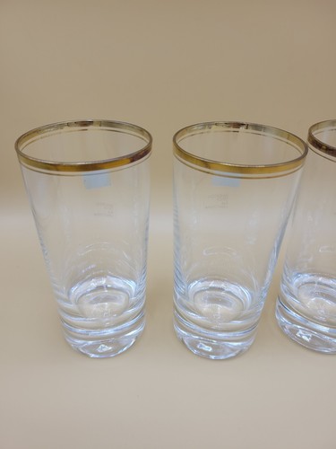 Mikasa Gold Crystal Highball or Water Glasses 5 1/2" Set of 4 New In Box See Dis - Picture 13 of 16