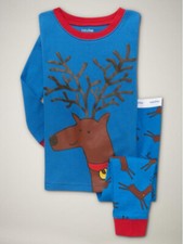 NWT Baby Gap Boys Reindeer Christmas 2pc Pajamas 6-12