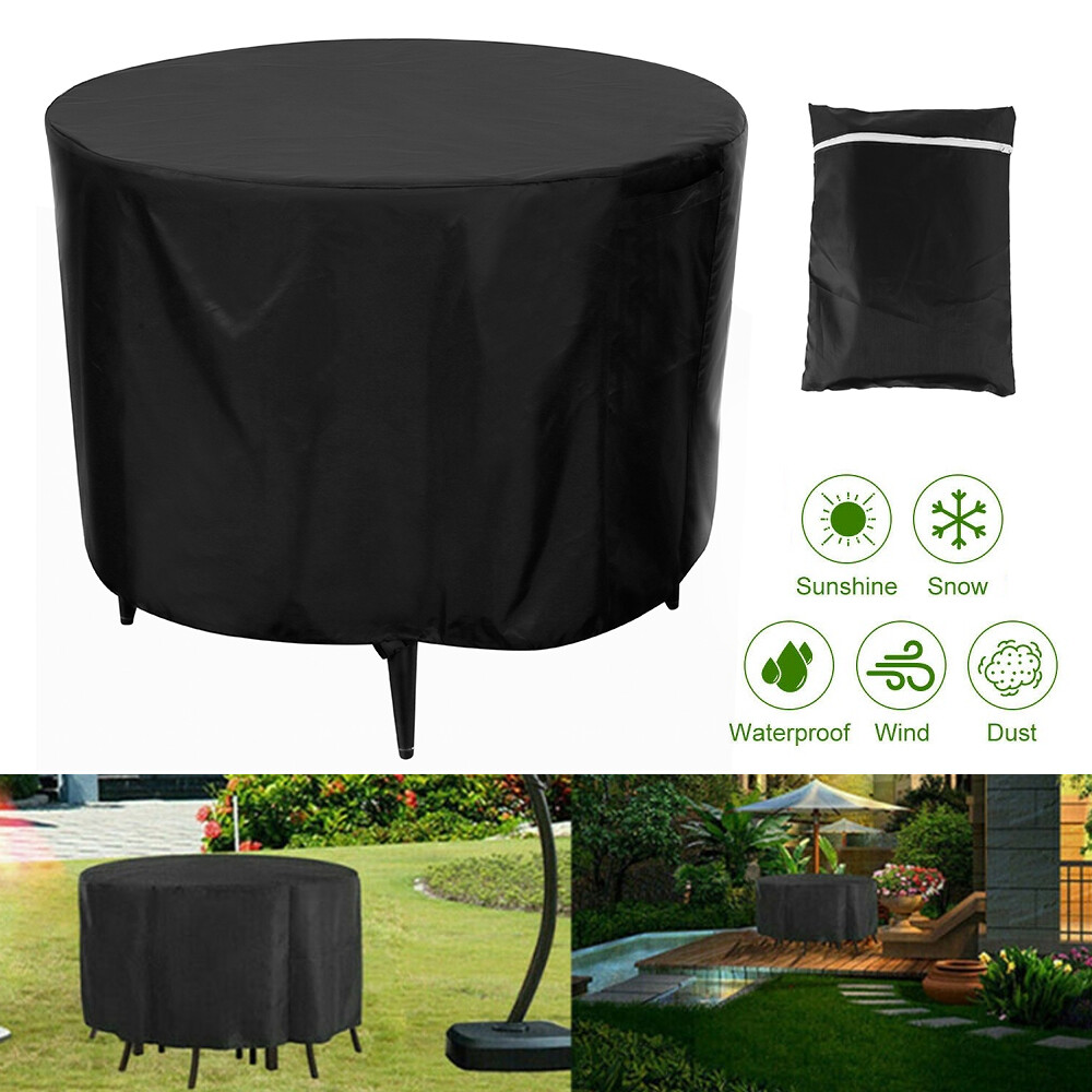 Round Furniture Cover Heavy Duty Waterproof for Outdoor Garden Table Chair☸