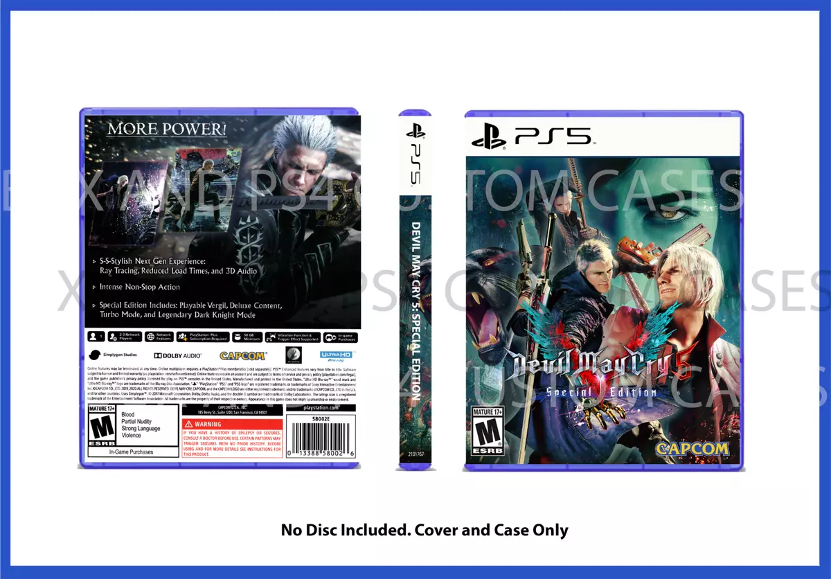 CUSTM REPLACEMENT CASE NO DISC Devil May Cry 5 Special Editin PS5 SEE  DESCRIPTIN 13388580026