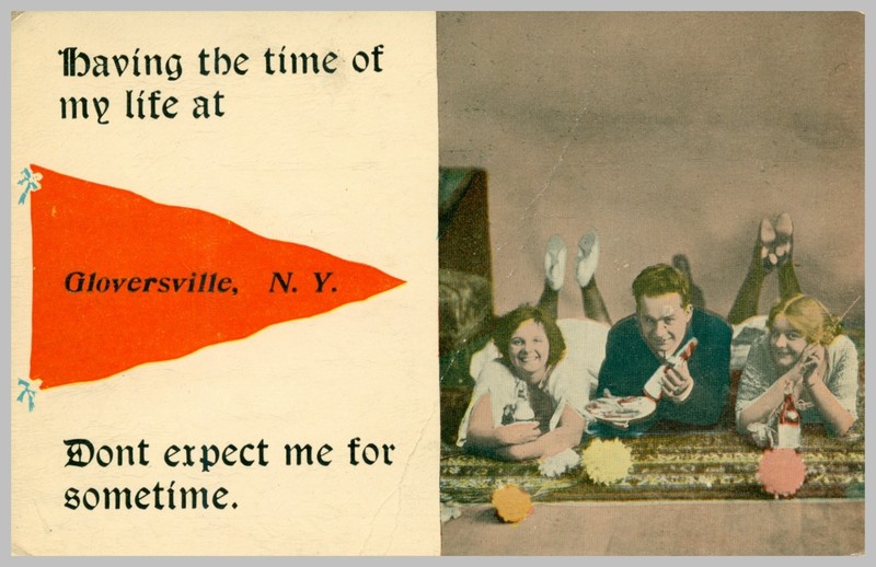 Having The Time Of my Life at Gloversville, N.Y. Used Unposted Postcard