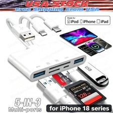 5 in 1 Memory Card Reader USB 3.0 OTG Adapter SD Card Reader For iPhone/iPad LOT