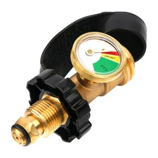 Universal Fit POL Propane Tank Adapter with Gauge Converts POL to QCC1, Propa...