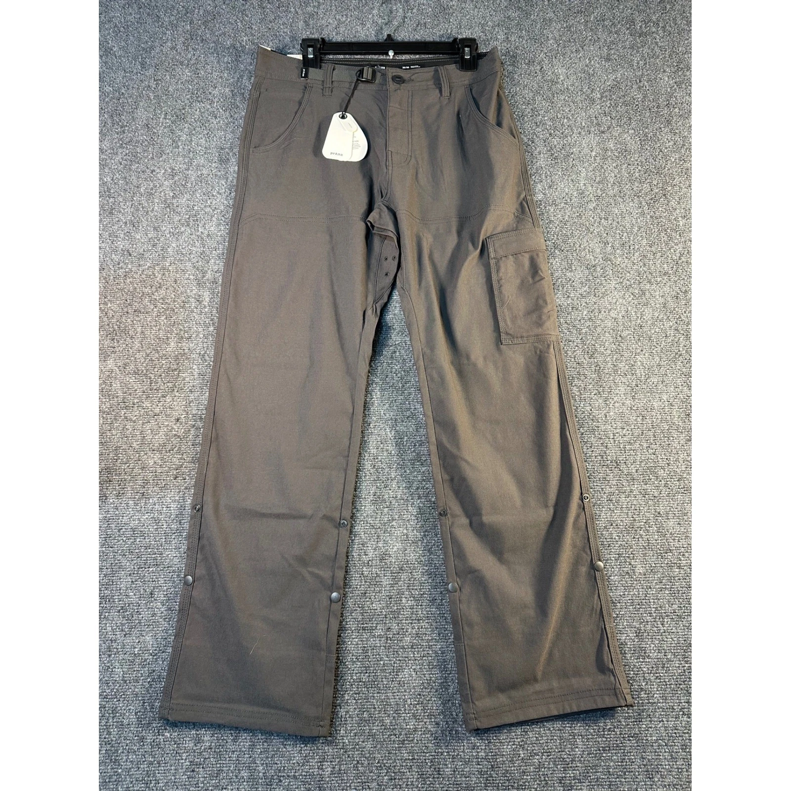 Prana Mens Stretch Zion Pant II Dark Iron Grey Relaxed Fit 30x30 Outdoor Hiking