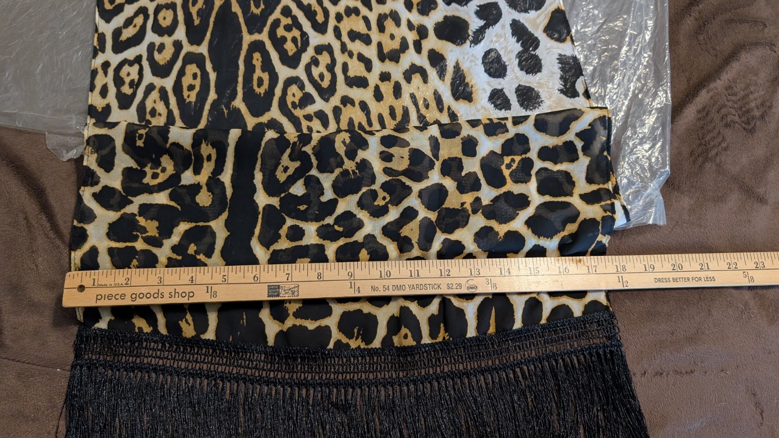 Long Rectangular Leopard Brown/Black/Tan Print Fa… - image 5