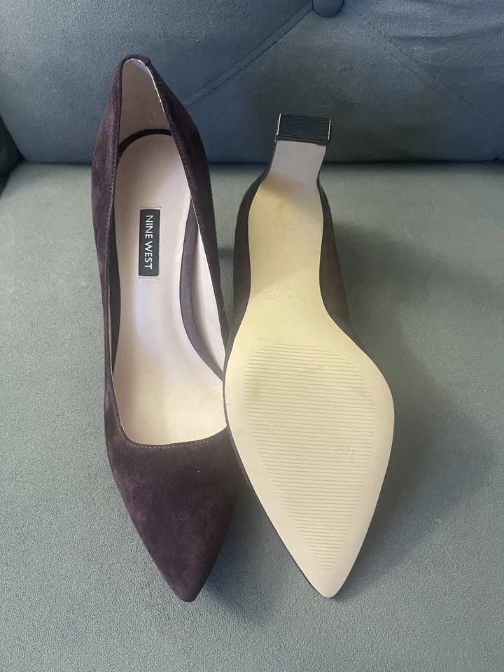 Zapatos de tacón de aguja Nine West de gamuza en color morado o granate Talla 10 Foto 4 de 4