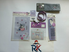 Japan Seller Sanrio Kuromi 5 Pcs Set Hairband Comb ID Holder Lanyard Zipper Bag