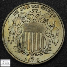 1883 Shield Nickel 5C (Lustrous MS CH UNC Choice Uncirculated)
