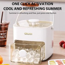 Double Layer Ice Cube Maker Press Ice Ball Mold with Storage Box.