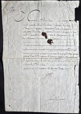 LOUIS XVI Signed Letter to Comte de Civrac - Appointment of Captain Du Buat 1777