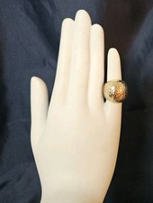 Dome Hammered Copper Ring Plated, Stunningly Beautiful Weathered Look Size 9. J6