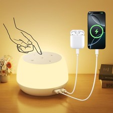 LED Nachttischlampe Touch Dimmbar RGB USB Ladefunktion Kinder Schlafzimmer