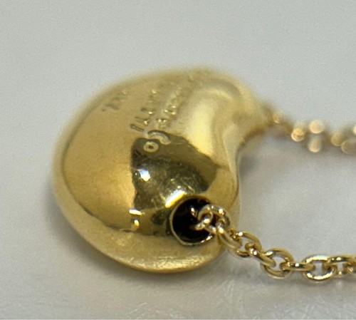 Tiffany Co Elsa Peretti Bean Halskette 18K Gelbgold feiner Schmuck - Bild 8 von 12