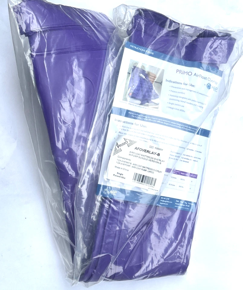 Primo AirFloat Mattress Overlay With Air Pump 76in x 32in, Purple - Image 2 of 4