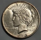 MS 1922-D Peace Dollar, Luster, Choice BU Original mint luster