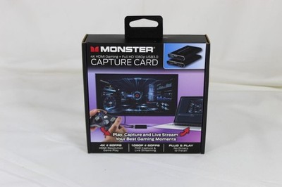 Monster HDMI Capture Card, 4K Full HD 1080P USB 3.0 Audio and Video Device, Blac