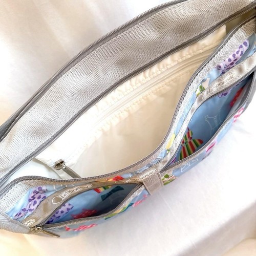 Fresh LeSportsac Light Blue Clothing Pattern Shoulder Bag Blue Gray - Picture 6 of 14