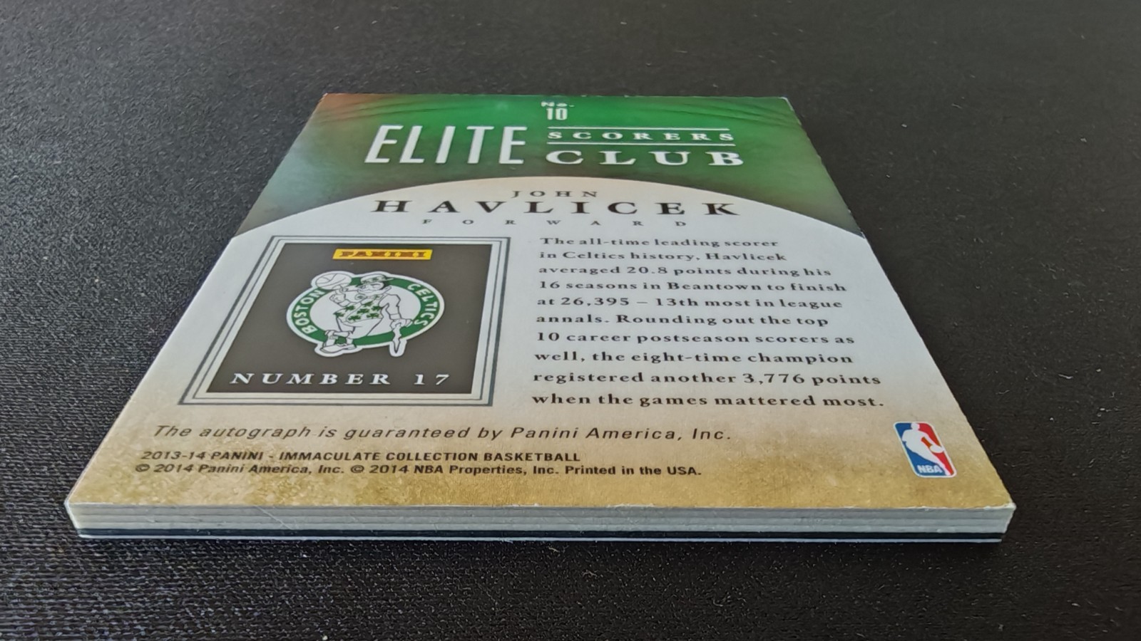 2013-14 Panini Immaculate Elite Scorers Club John Havlicek Auto Autograph 33/49! view 7