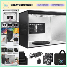 Portable Airbrush Spray Booth With Led Lights Turntable Dual Exhaust Fans - F