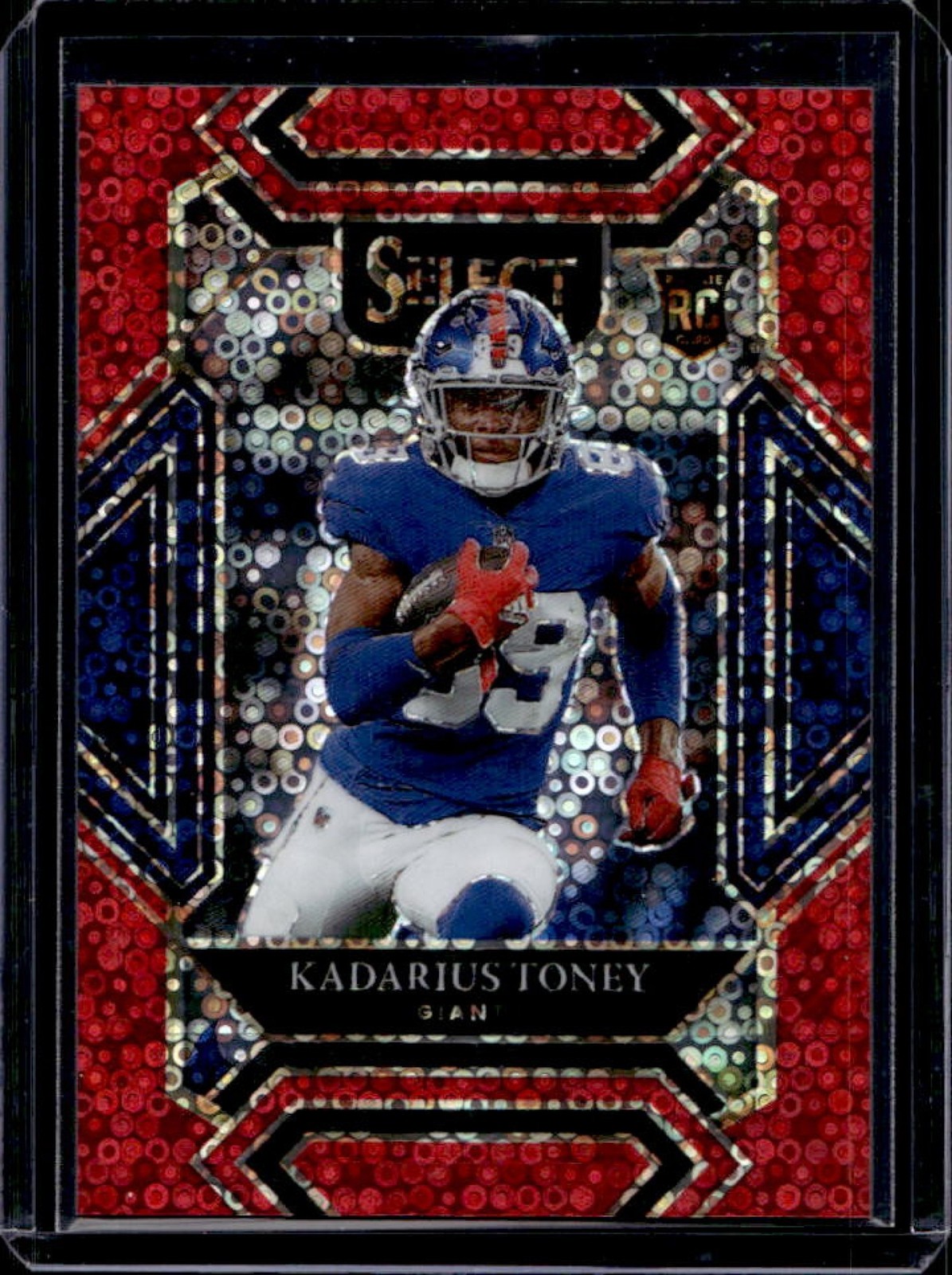 2021 Panini Select Kadarius Toney Red Disco Prizm Rookie Club RC #/49 Giants
