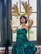 80s Vintage 1980s Emerald Green Prom Dress By Steppin Out Small