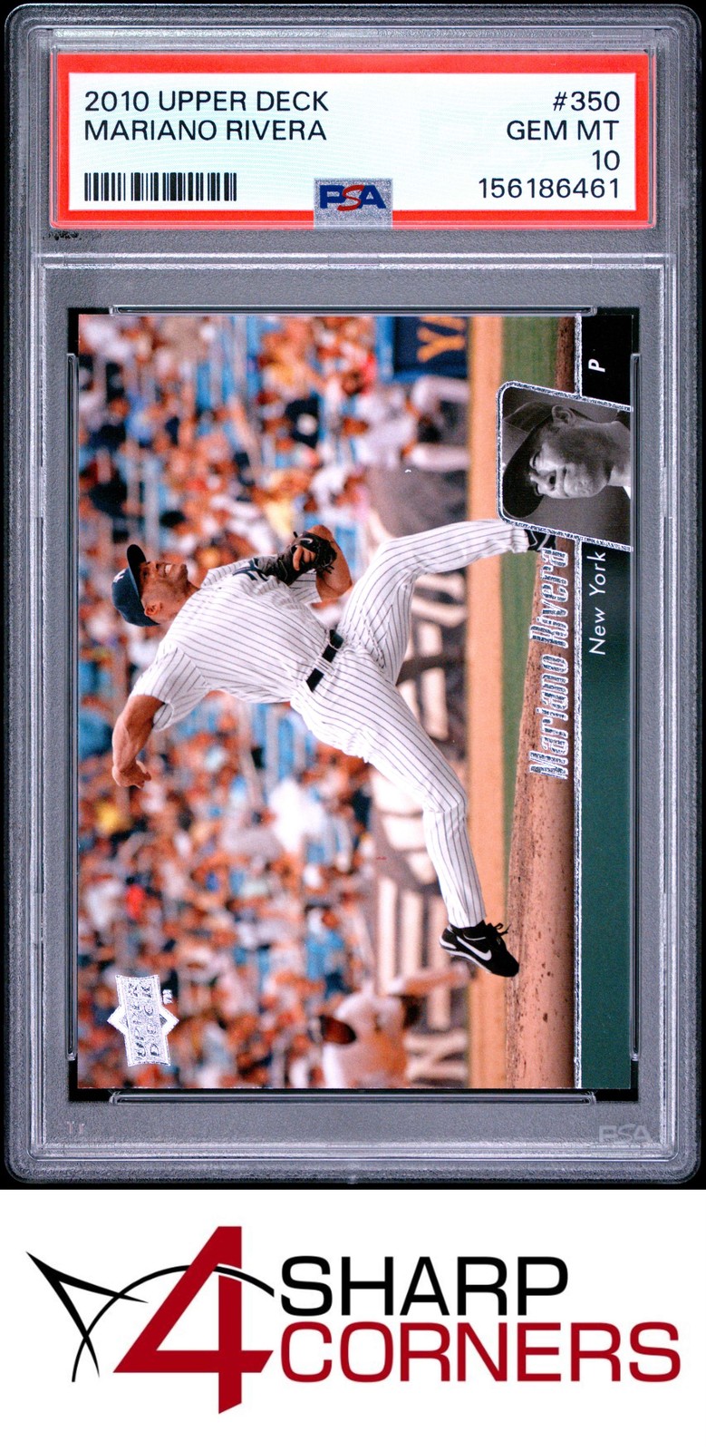 2010 UPPER DECK #350 MARIANO RIVERA YANKEES HOF PSA 10