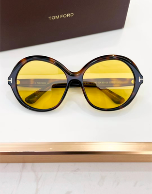 Tom Ford Annabelle Sunglasses TF1282 Dark Havana/Yellow With Case