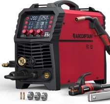 ARCCAPTAIN 250A MIG Welder, 110V 220V Gas MIG/Gasless MIG/Stick/Lift TIG/Spool G