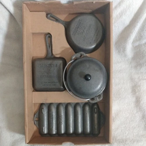 5-piece Miniature Set Wagner Cast Iron Cookware 100 Year Anniversary 1991