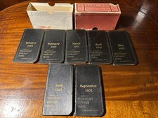 1901 Manchester NH Bank Diaries Partial Set (7 of 12) w/Original Box