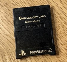 PS2 Memory Card 8MB Fujiwork Black Memory King SONY MAGIC GATE Japan Tested