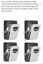 Key Lock Box Wall Mounted, Fayleeko 4 Digit Combination 4 pack Outside