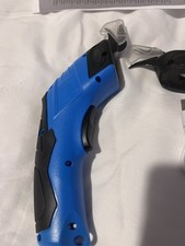 Blue Electric Fabric Cutter with USB Charging Cable and Blade Guard
