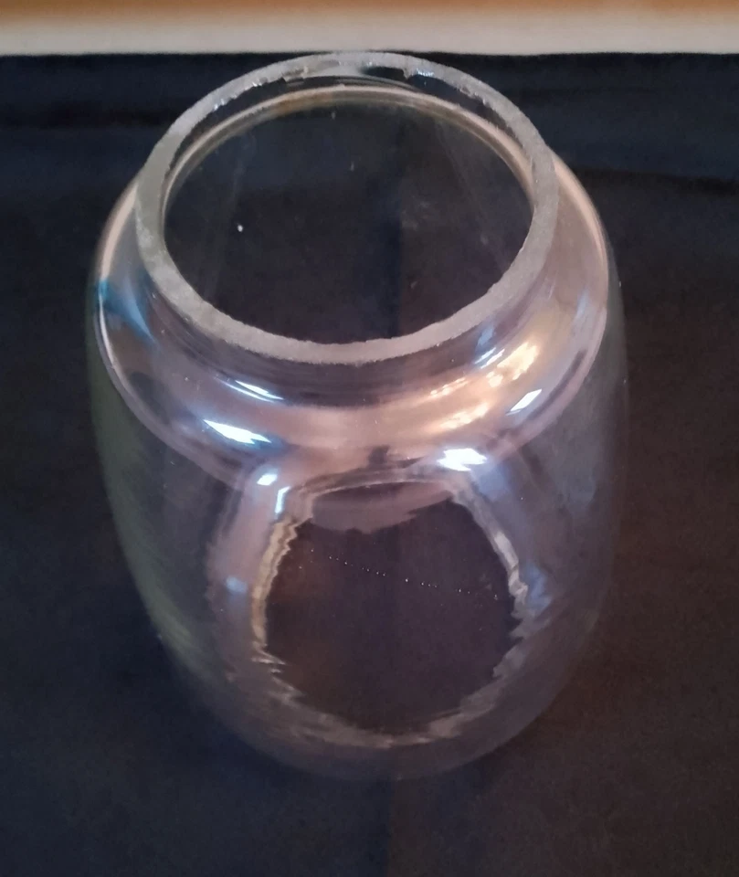 Verre De Lampe Tempête Ancien En Verre Soufflé - Photo 2/4
