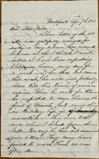 Civil War  Period letter April 1863-Weedsport NY- Husband overdue getting home 