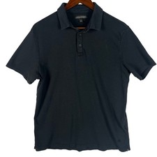 Banana Republic Mens Luxe Touch Performance Polo L Black Short Sleeve Cotton