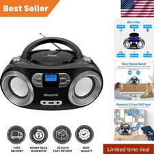 Portable Stereo CD Player with Bluetooth  FM Radio   Perfect For On-The-Go