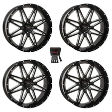 System 3 ST-7 24" Wheels Gloss Black/Milled Textron Wildcat XX (4)