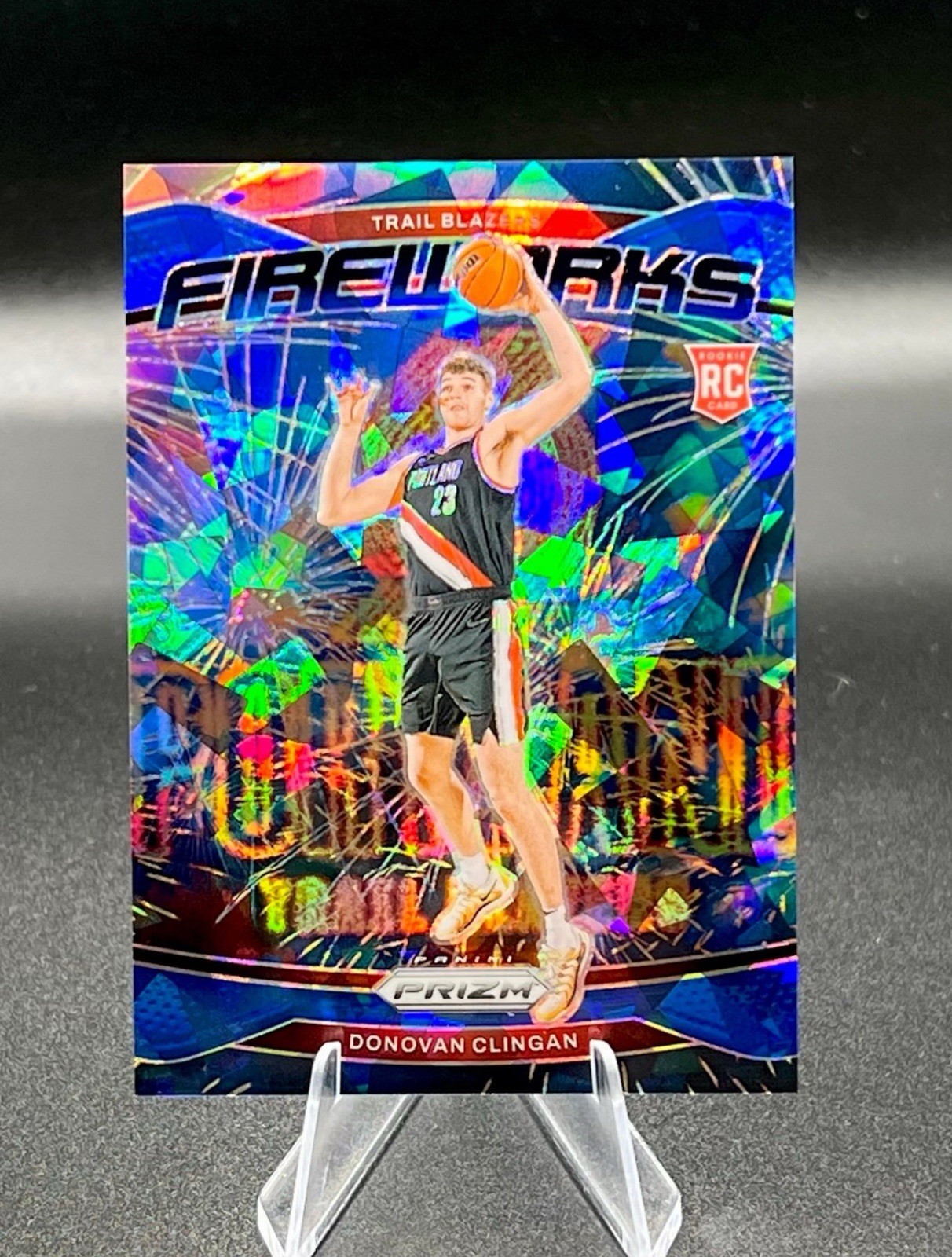2024-25 Prizm - Blue Ice Fireworks /125 Donovan Clingan RC #9 Trailblazers 🔥🔥