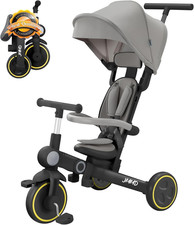 7-In-1 Foldable  Portable Toddler Tricycle for 18 Months-5 Years  5-Point Harn