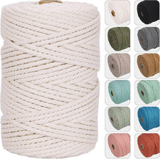 100 Natural Cotton Macrame Cord 4Mm X 109 Yards Twisted Twine String Cord