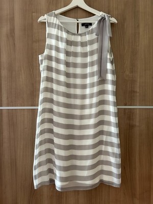 ++Comma++Kleid++Schleife++Gr. 40++hellgrau-creme++sehr guter Zustand