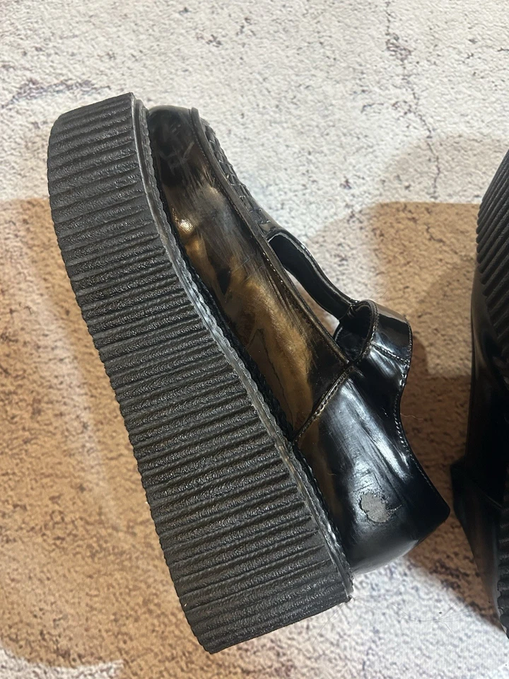 Demonia Creeper 214 Mary Jane T-Strap Platform Creepers Black - Photo 4/4