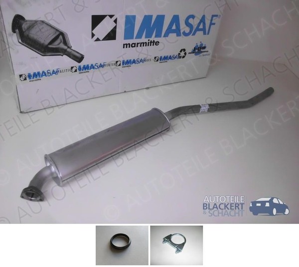 Imasaf Auspuff Mitteltopf + Anbauteile für BMW 5Er E28 518 + 518I 1981-1987-image