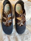 Naot-Timu-Navy Suede/Brown Leather-Lace up Comfort Flats-Size 38 (US 7)-NWOT