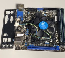 MSI H81I-S01 LGA1150 Motherboard CPU Cooler 4GB RAM Bundle Used