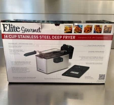 Elite Gourmet Electric Deep Fryer Removable Basket w/ Timer 3.5 Quart EDF-3500