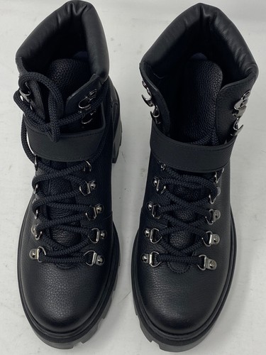 Moncler Carol Hiking Combat Boots Black Size 37.5 Logo Boot - Picture 14 of 23