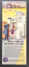 Steel Sheet Metal American Rolling Mill Middletown OH War Bonds Print Ad 1945
