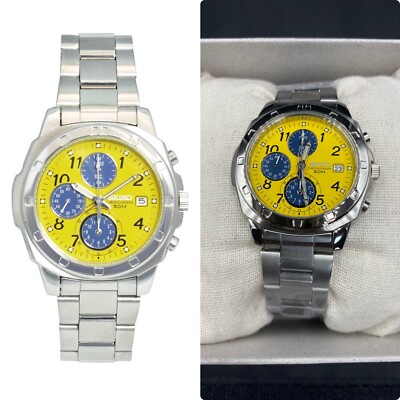 SEIKO SND409 Chronograph Overseas Model Yellow from Japan new For men